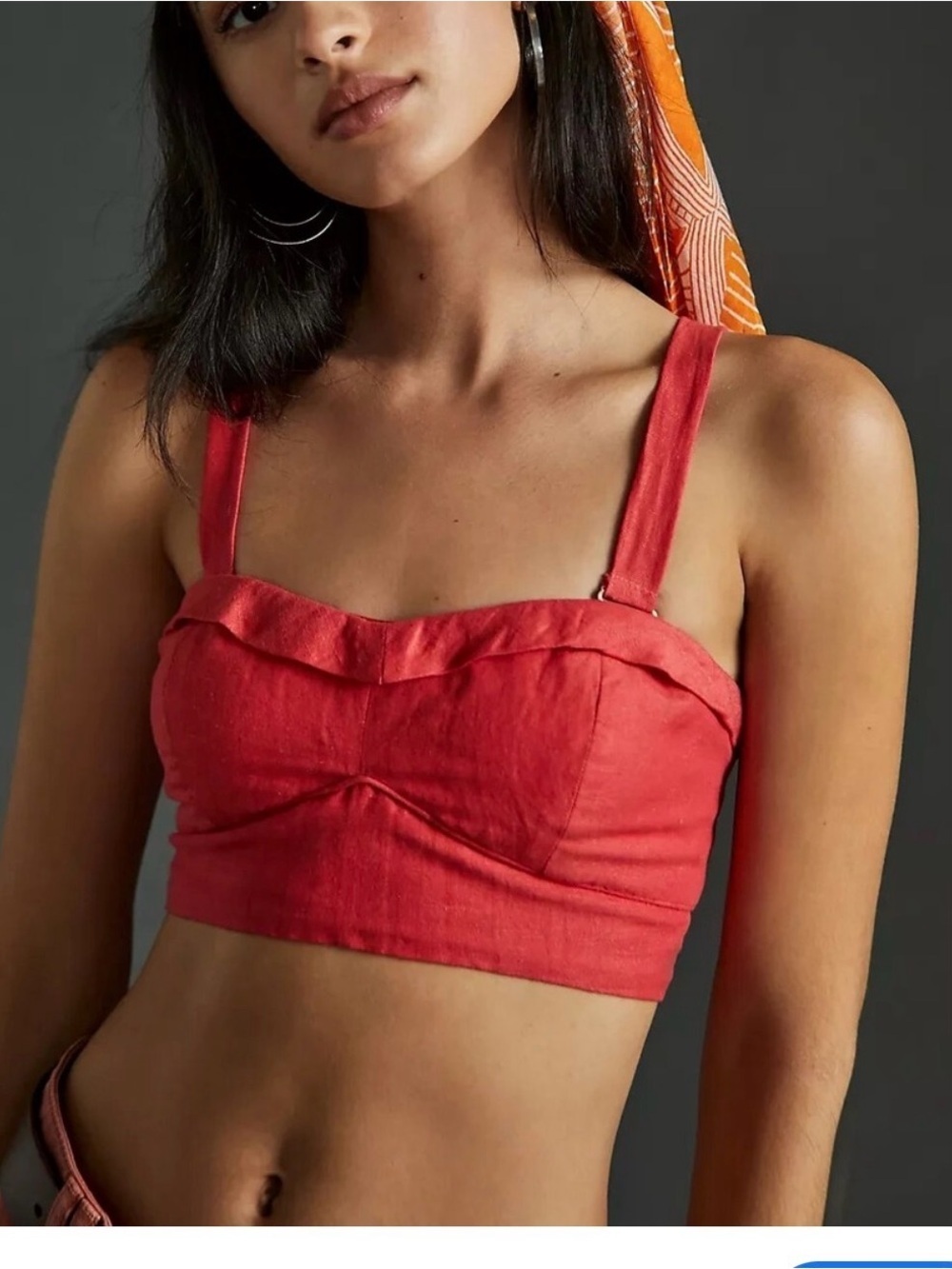Maeve Red Cropped Tank Top 2x